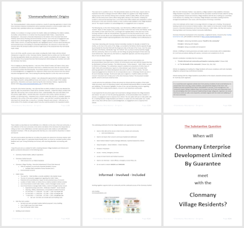 'ClonmanyResidents' Origins document.